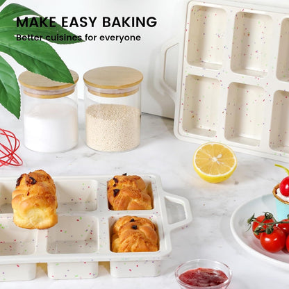 8-Cavity Mini Loaf Pan, Non-Stick Silicone Bread Mold with Sturdy Stainless Steel Frame – Perfect for Baking Individual Breads, Snack Cakes, and Sweet Treats at Home (1PCS) Kemu |Fashion Home Kitchen Beauty