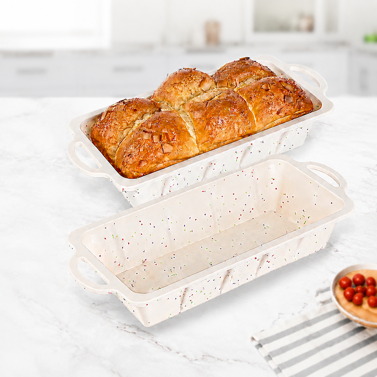 Wholesome Home-Baked Loaves Made Effortlessly with This Flexible Silicone Bread Pan, Perfect for Banana Bread, Meatloaf, Pound Cake, and More — Non-Stick, Even-Heating, and Built to Last with a Reinforcing Stainless Steel Frame to Keep Its Shape Bake Afte Kemu |Fashion Home Kitchen Beauty