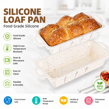 Wholesome Home-Baked Loaves Made Effortlessly with This Flexible Silicone Bread Pan, Perfect for Banana Bread, Meatloaf, Pound Cake, and More — Non-Stick, Even-Heating, and Built to Last with a Reinforcing Stainless Steel Frame to Keep Its Shape Bake Afte Kemu |Fashion Home Kitchen Beauty