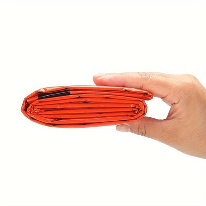 2-Piece Emergency Thermal Sleeping Bag Set – Waterproof, Windproof, and Reflective Survival Blanket with Drawstring Carry Pouch, Compact and Reusable for Camping, Hiking, and Car Emergency Use (Orange) Kemu |Fashion Home Kitchen Beauty