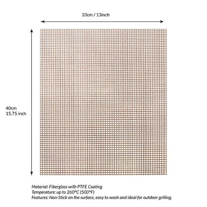 Black 3-Pack Premium Non-Stick PTFE Grill Mesh Mats - Reusable, easy-to-clean round wire mesh mats, perfect for outdoor grilling, ideal for chicken wings, etc., an essential cooking accessory for homes and dormitories. Kemu |Fashion Home Kitchen Beauty