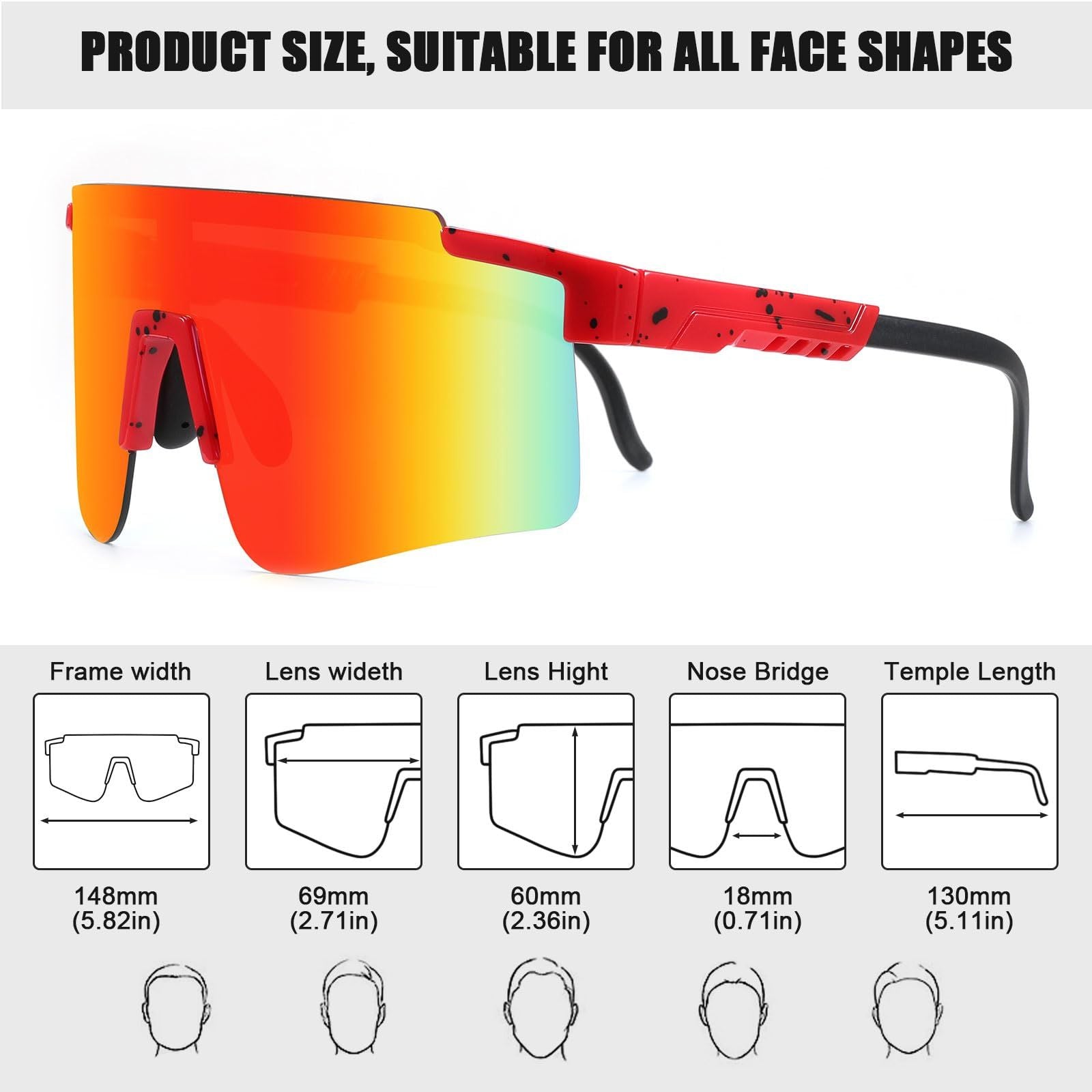 Sports Sunglasses for Men Women Youth Baseball Softball Sunglasses UV400 Protection Cycling Glasses. Kemu |Fashion Home Kitchen Beauty