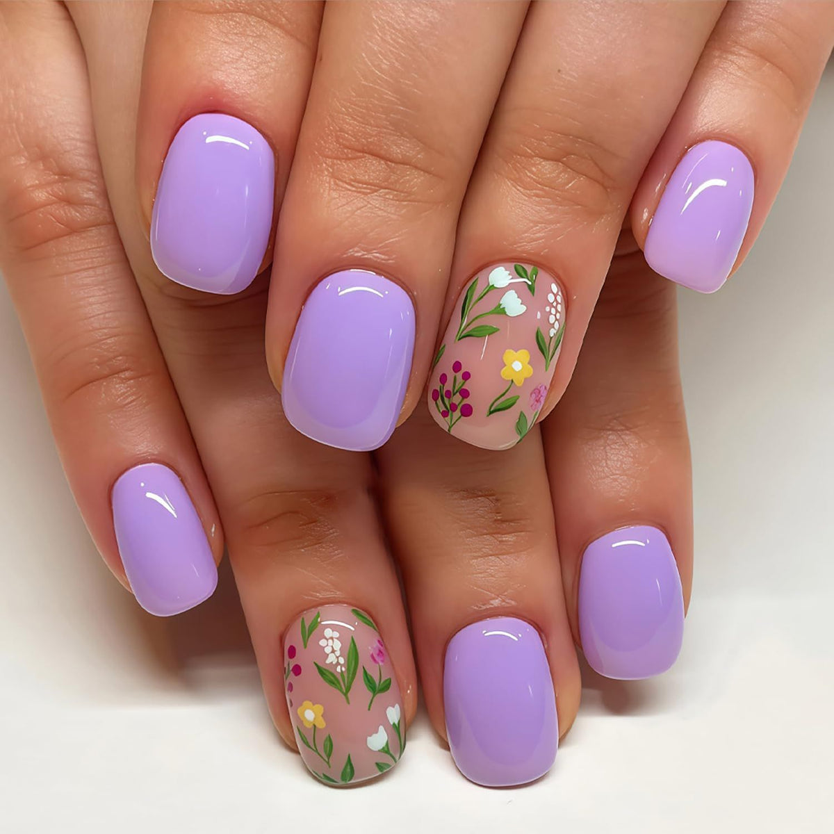 Press-on Nail Tips for Women, Perfect for Spring & Summer Occasions (light purple) Kemu |Fashion Home Kitchen Beauty