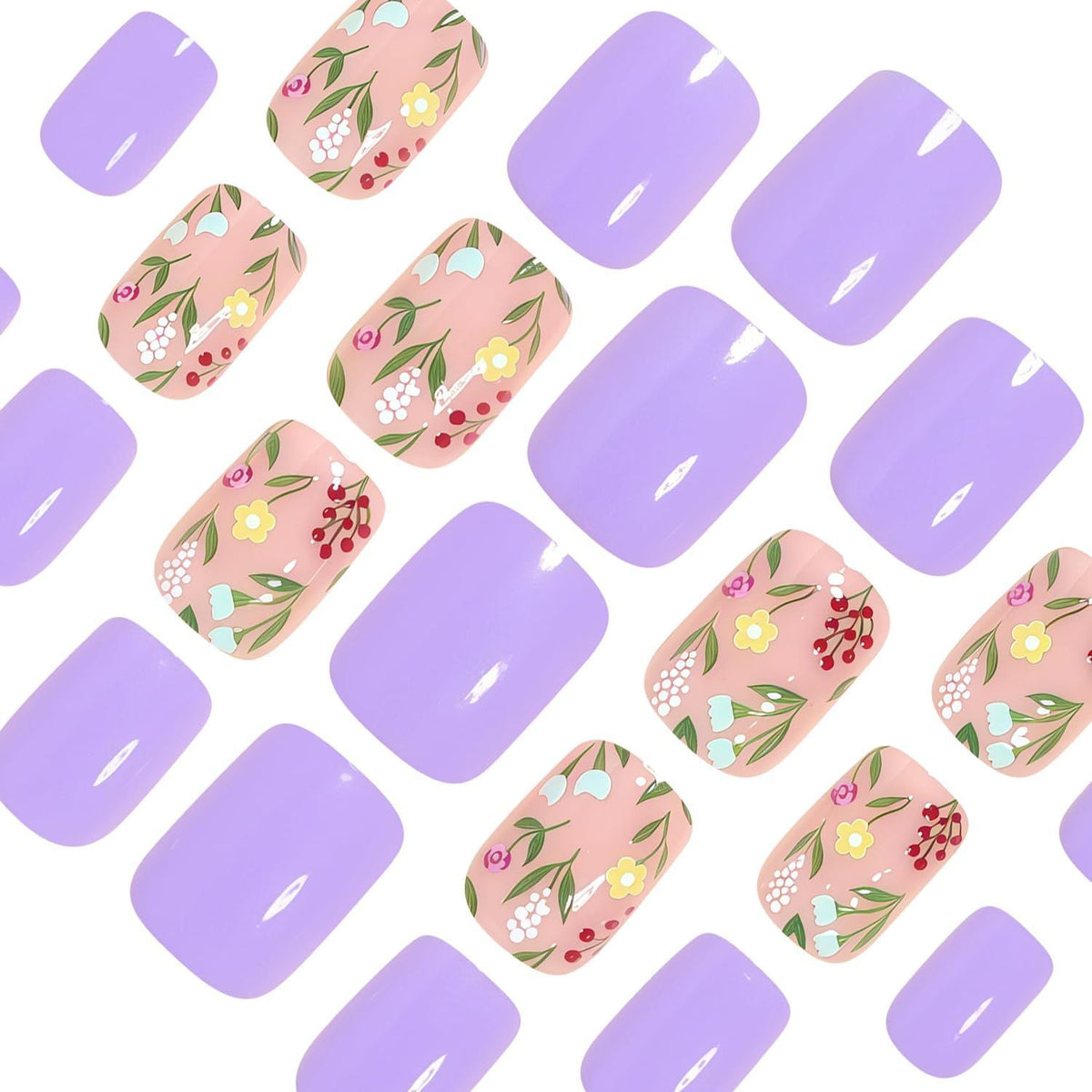 Press-on Nail Tips for Women, Perfect for Spring & Summer Occasions (light purple) Kemu |Fashion Home Kitchen Beauty