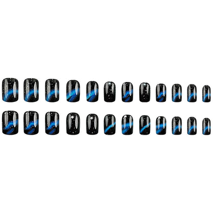 Starry Galaxy Press-On Nails for Parties, Daily Wear, and Special Occasions (Black) Kemu |Fashion Home Kitchen Beauty