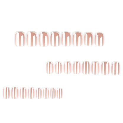 Press-on Nails for Daily Wear, Events, & DIY Manicures, Reusable & Easy to Apply At Home (Nude pink and metallic silver-white) Kemu |Fashion Home Kitchen Beauty