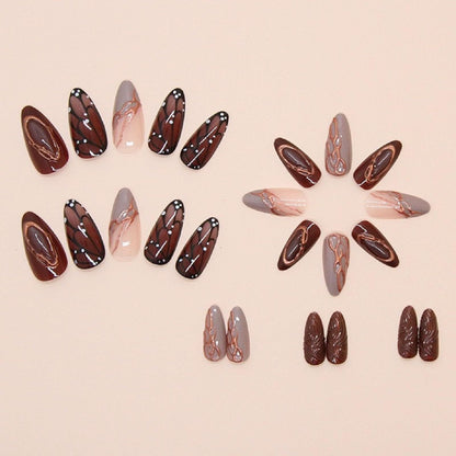 Reusable Press-On Nails for Daily Wear, Parties, and Special Occasions (Brown) Kemu |Fashion Home Kitchen Beauty