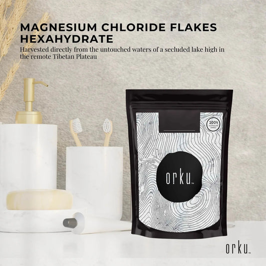 Orku 100g Magnesium Chloride Flakes Hexahydrate - FCC USP Spec Bath Salts Kemu |Fashion Home Kitchen Beauty