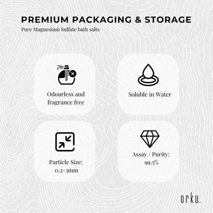 Orku 1Kg Epsom Salt Magnesium Sulphate Bath Salts Skin Body Kemu |Fashion Home Kitchen Beauty