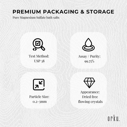 Orku 1Kg Epsom Salt - Magnesium Sulphate Bath Salts Skin Body