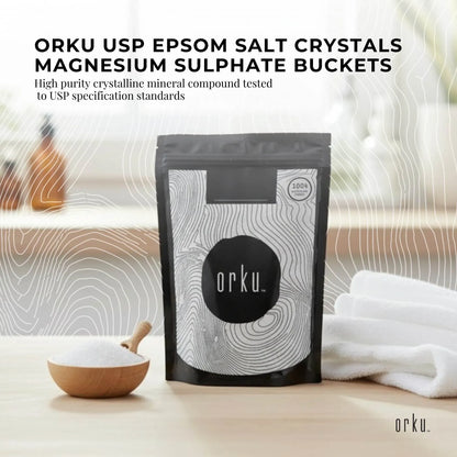 Orku 400g USP Epsom Salt Crystals Magnesium Sulphate - Bath Soak Salts