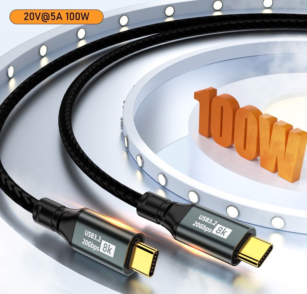OXHORN CB-CC-3205 USB C 3.2 Gen 2x2 Cable 0.5m Kemu |Fashion Home Kitchen Beauty
