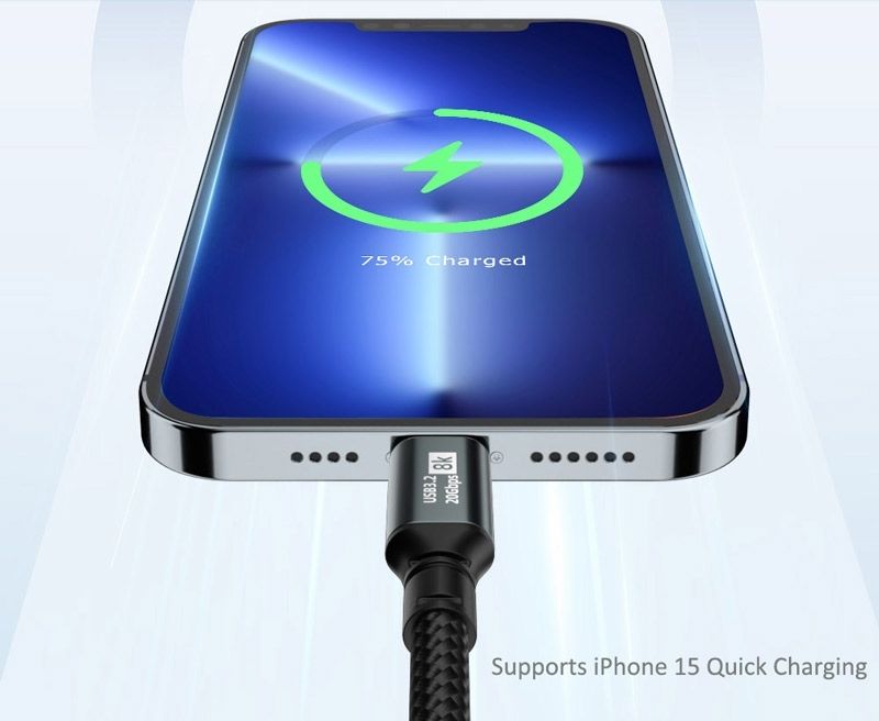 OXHORN CB-CC-3205 USB C 3.2 Gen 2x2 Cable 0.5m Kemu |Fashion Home Kitchen Beauty