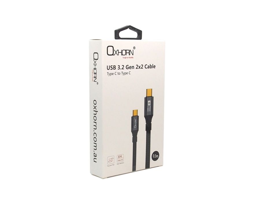 OXHORN CB-CC-3205 USB C 3.2 Gen 2x2 Cable 0.5m Kemu |Fashion Home Kitchen Beauty