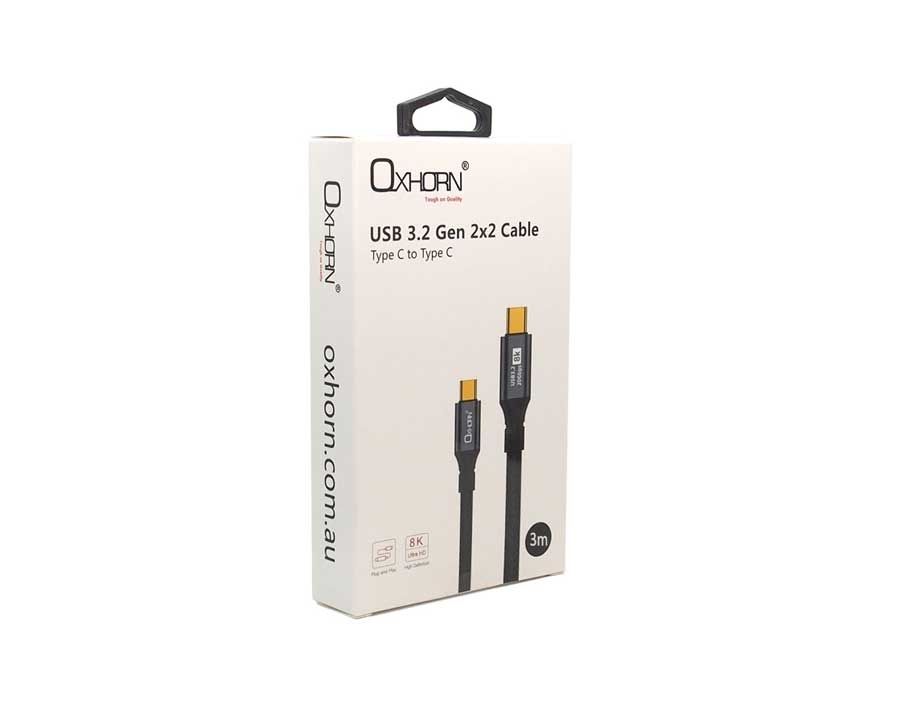 OXHORN CB-CC-323 USB C 3.2 Gen 2x2 Cable 3m Kemu |Fashion Home Kitchen Beauty