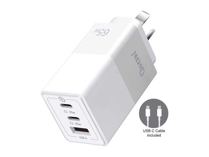 OXHORN NB-PD65CCAW PD GaN Charger 65W 3 Ports White Kemu |Fashion Home Kitchen Beauty