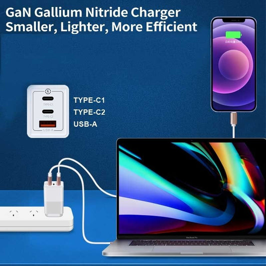OXHORN NB-PD65CCAW PD GaN Charger 65W 3 Ports White Kemu |Fashion Home Kitchen Beauty