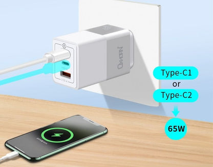 OXHORN NB-PD65CCAW PD GaN Charger 65W 3 Ports White Kemu |Fashion Home Kitchen Beauty