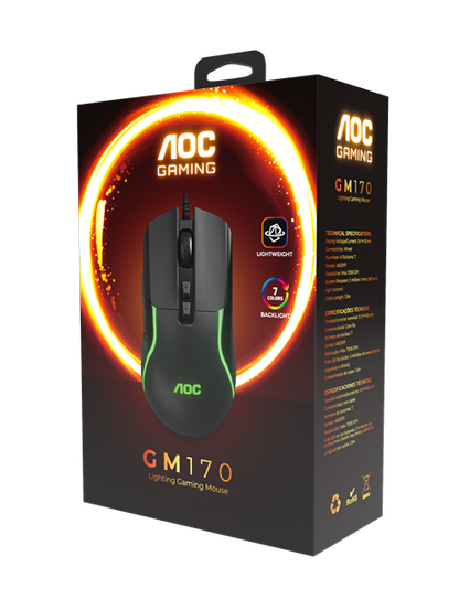 AOC GM170 Wired RGB Gaming Mouse 7-Key