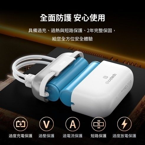 CHOETECH B812-SL WH Mini Bag Digital CCC Certified 10000mAh 30W Fast Charging Power Bank Gold with USB-C + 8-pin iPhone Cables Kemu |Fashion Home Kitchen Beauty