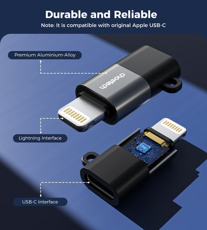 CHOETECH CR-001-GY Mfi iPhone to USB-C USB Adapter - Black Kemu |Fashion Home Kitchen Beauty