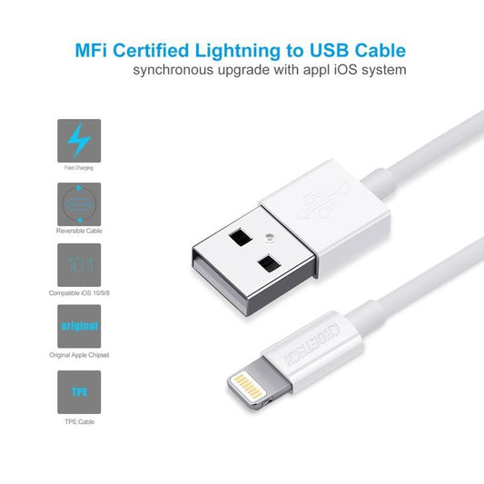 Choetech MFI Certified Cable for iPhone 1.2M White Kemu |Fashion Home Kitchen Beauty