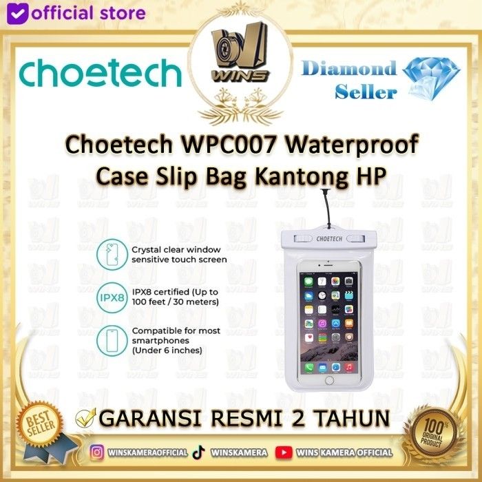 CHOETECH WPC007 Universal WaterProof Cell Phone Pouch Pouch Bag (8-inch/White) Kemu |Fashion Home Kitchen Beauty