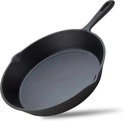 8inch 21cm Cast Iron Skillet Cookware Chef Quality Pre-Seasoned Pan Pans Kemu |Fashion Home Kitchen Beauty