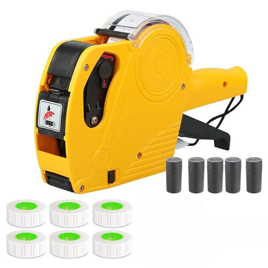 Tag Gun Labeller Kit With 6 Rolls Labels And 5 Inks Roller - Yellow - Kemu |Fashion Home Kitchen Beauty