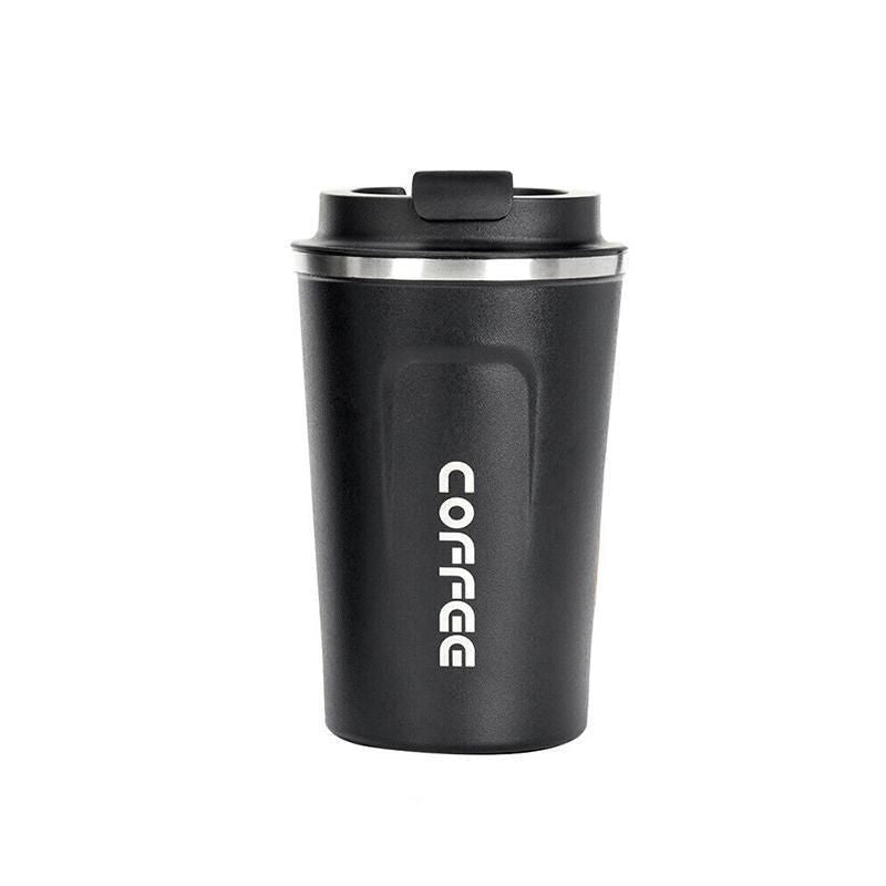 Insulated Coffee Mug Vacuum Travel Cup Thermal Stainless Steel Flask Reusable 380ML - Black Kemu |Fashion Home Kitchen Beauty