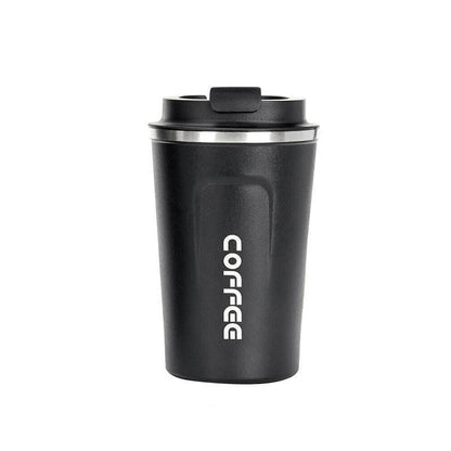 Insulated Coffee Mug Vacuum Travel Cup Thermal Stainless Steel Flask Reusable 380ML - Black Kemu |Fashion Home Kitchen Beauty