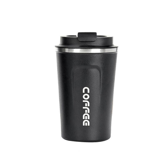 Insulated Coffee Mug Vacuum Travel Cup Thermal Stainless Steel Flask Reusable 380ML - Black Kemu |Fashion Home Kitchen Beauty