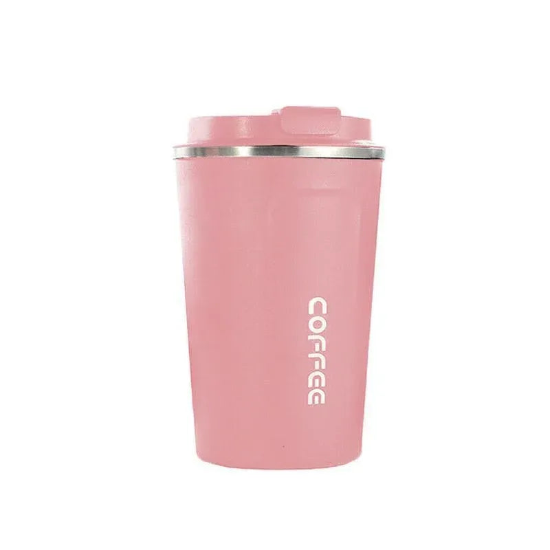 Insulated Coffee Mug Vacuum Travel Cup Thermal Stainless Steel Flask Reusable 380ML - Pink Kemu |Fashion Home Kitchen Beauty