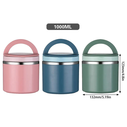 1L Large Capacity Stainless Steel Insulated Lunch Box Food Container Durable - Pink Kemu |Fashion Home Kitchen Beauty