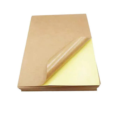 A4 Self Adhesive Sticker Paper Sheet Label Laser Inkjet Print Mailing Address - Brown Kraft*100 PCS