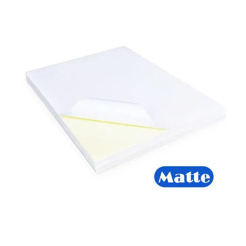 A4 Self Adhesive Sticker Paper Sheet Label Laser Inkjet Print Mailing Address - White Matte 2x2 *100 PCS
