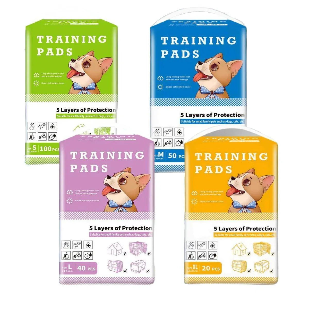 Large Puppy Dog Training Pads Pet Toilet Thickened Pee Pads Mat Indoor Absorbent - M ( 60*45cm) - 50PCS Kemu |Fashion Home Kitchen Beauty
