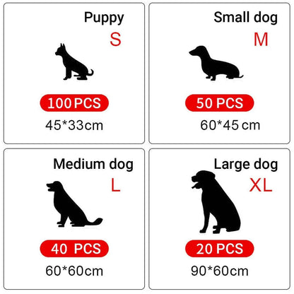 Large Puppy Dog Training Pads Pet Toilet Thickened Pee Pads Mat Indoor Absorbent - M ( 60*45cm) - 50PCS Kemu |Fashion Home Kitchen Beauty
