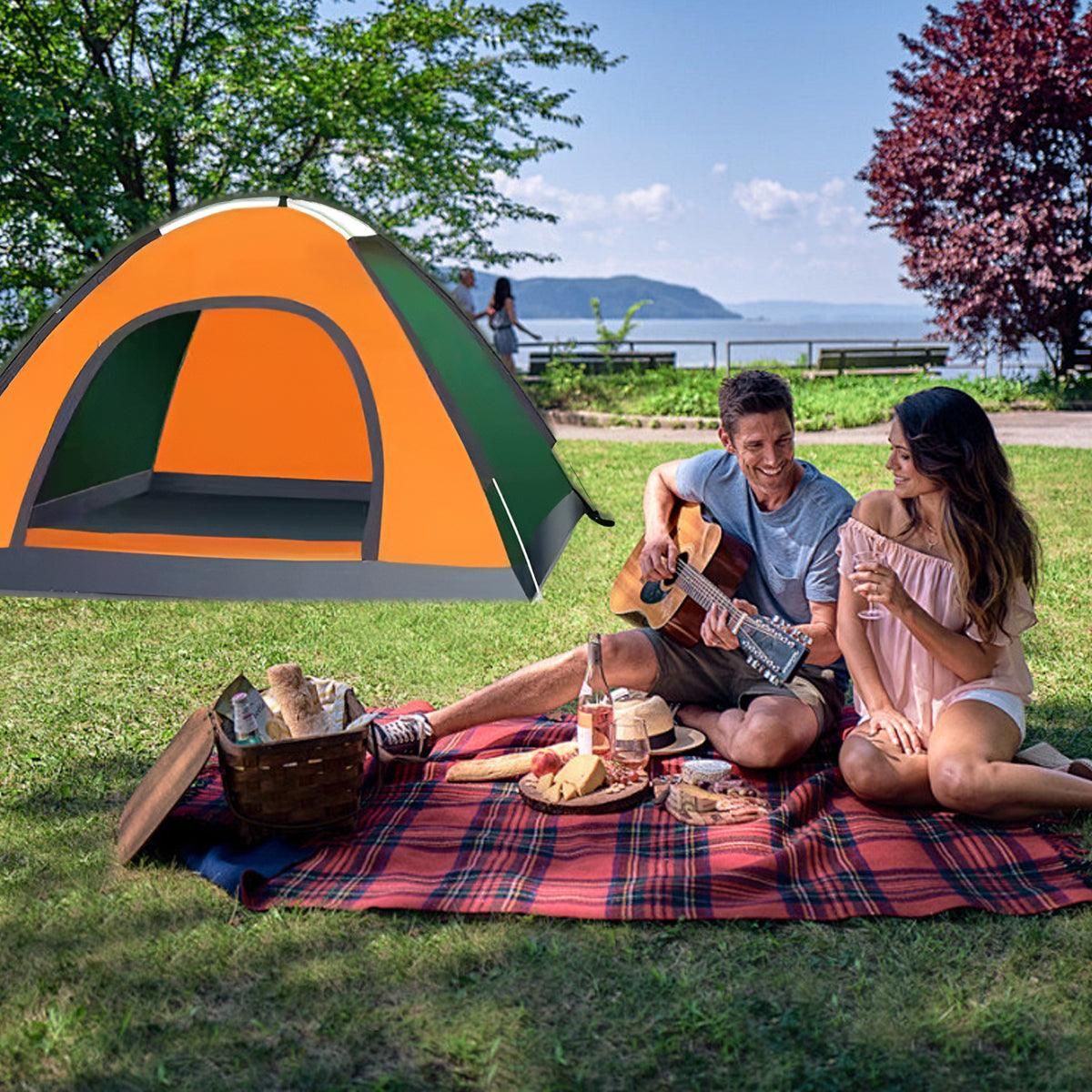 Outdoor Camping Tent Portable Sun Protection Lightweight Quick Setup Shelter - Blue 2-3 Person Kemu |Fashion Home Kitchen Beauty