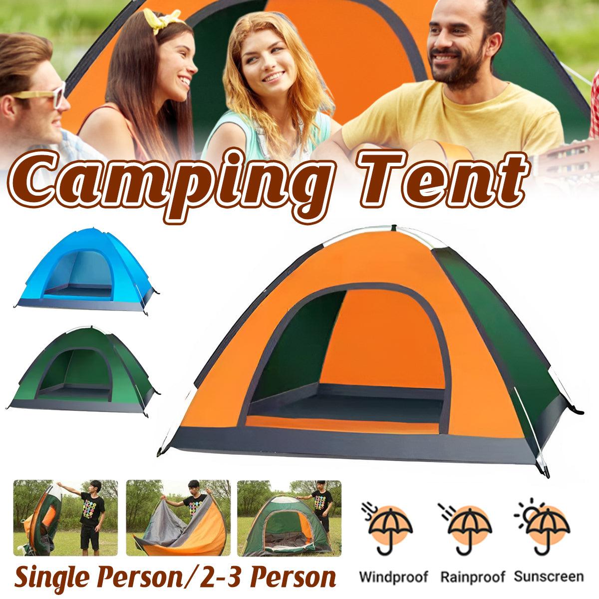 Outdoor Camping Tent Portable Sun Protection Lightweight Quick Setup Shelter - Blue 2-3 Person Kemu |Fashion Home Kitchen Beauty