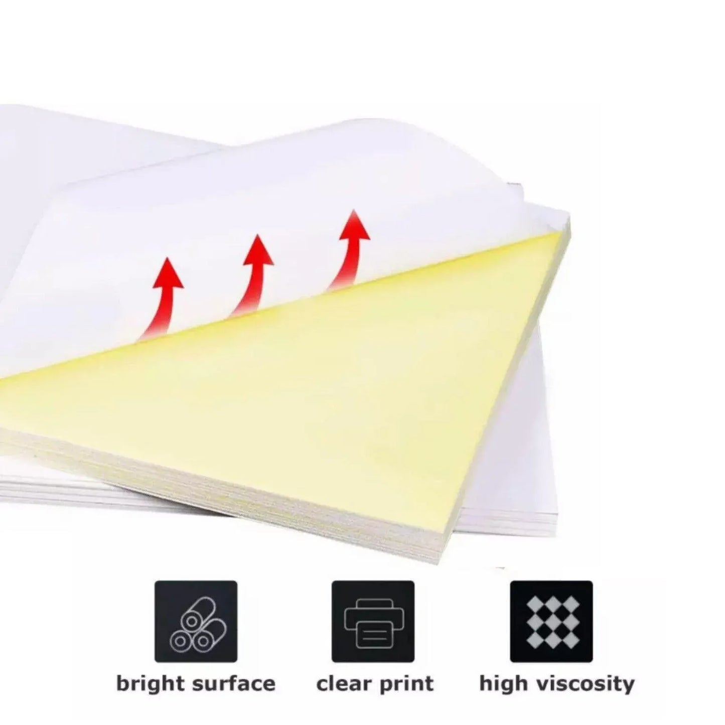 A4 Self Adhesive Sticker Paper Sheet Label Laser Inkjet Print Mailing Address - White Matte4*14-100PCS