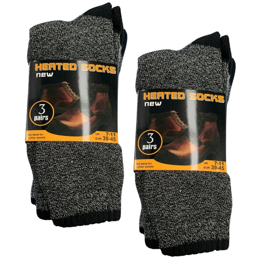 6 Pairs Mens THERMAL HEATED SOCKS Warm Winter Comfort Mens Work Size UK 7-11 Kemu |Fashion Home Kitchen Beauty