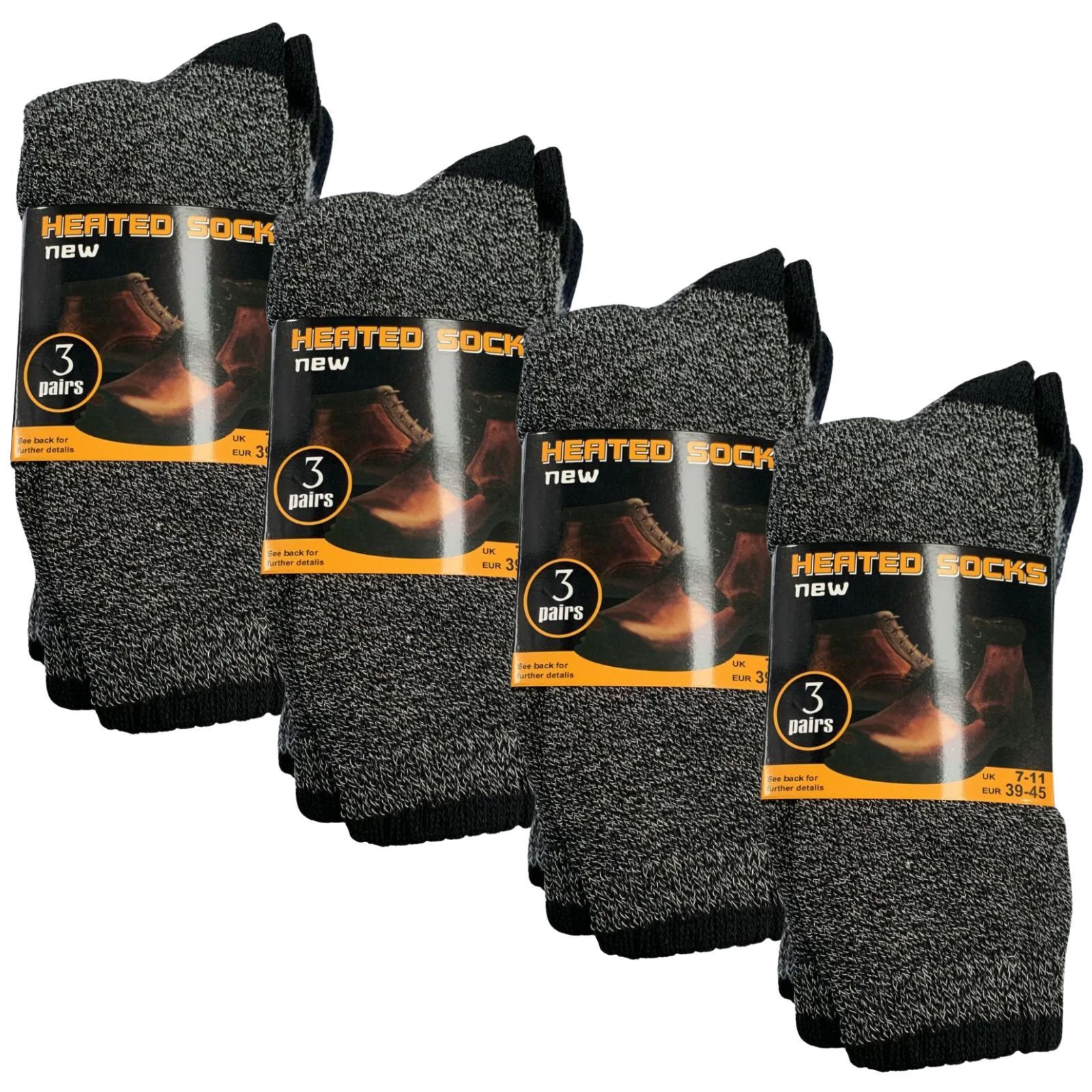 12 Pairs Mens THERMAL HEATED SOCKS Warm Winter Comfort Mens Work Size UK 7-11 Kemu |Fashion Home Kitchen Beauty
