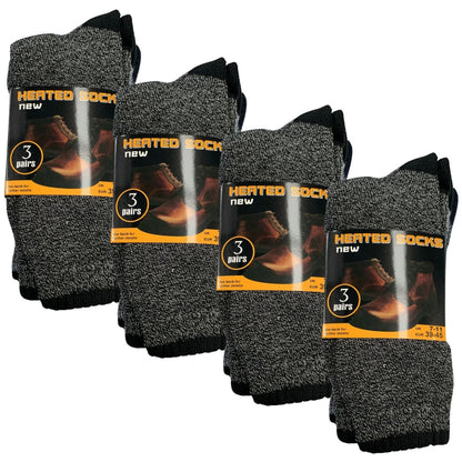 12 Pairs Mens THERMAL HEATED SOCKS Warm Winter Comfort Mens Work Size UK 7-11 Kemu |Fashion Home Kitchen Beauty