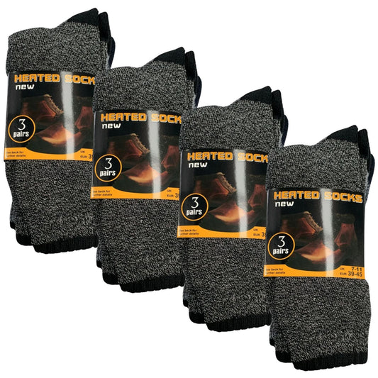 12 Pairs Mens THERMAL HEATED SOCKS Warm Winter Comfort Mens Work Size UK 7-11 Kemu |Fashion Home Kitchen Beauty