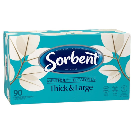 Sorbent Facial Tissues Thick & Large Menthol Fragranced - 90-Pack Kemu |Fashion Home Kitchen Beauty