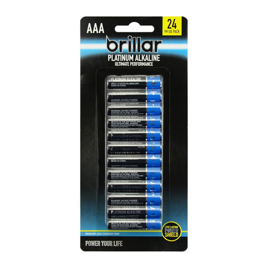 Brillar AAA Platinum Alkaline Batteries - Pack of 24 Kemu |Fashion Home Kitchen Beauty