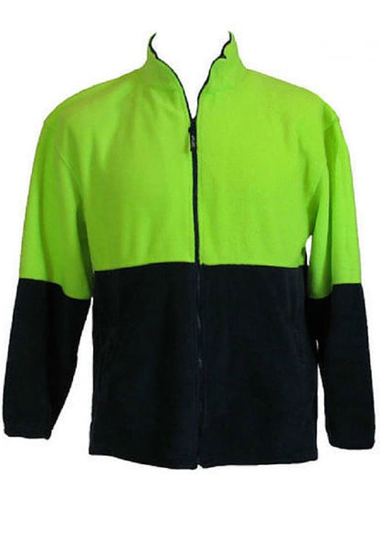 Hi Vis Polar Fleece Full Zip Safety Workwear Fleecy Jacket Unisex - Yellow - XL Kemu |Fashion Home Kitchen Beauty