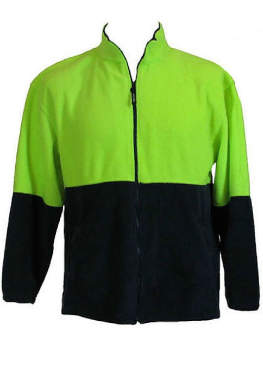 Hi Vis Polar Fleece Full Zip Safety Workwear Fleecy Jacket Unisex - Yellow - XL Kemu |Fashion Home Kitchen Beauty