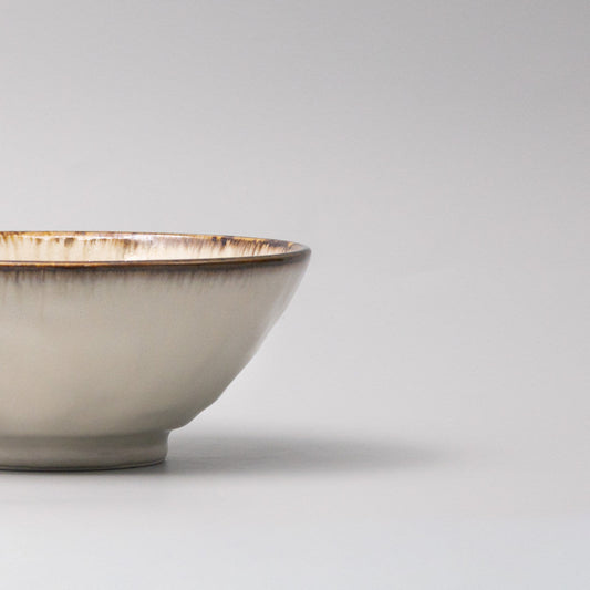 Udon Bowl 19cm Ivory Pearl Glaze Kemu |Fashion Home Kitchen Beauty